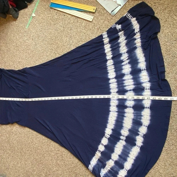 I.N.C International concepts Blue Tied Dye Gemstone Flare Maxi Skirt Women Sz XL - Picture 4 of 7